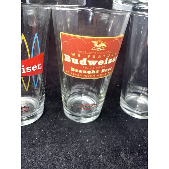 11 Budweiser Retro Pint Glasses Series - 1936 1947 1948 1955 1961 1952 1963 - Picture 8 of 12